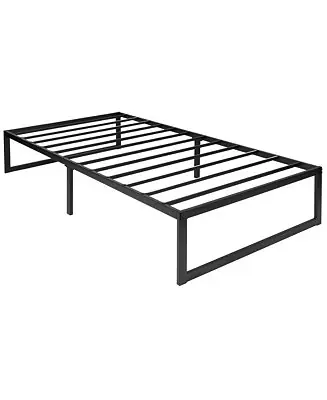 14 Inch Twin Size Steel Bed Frame With Steel Slat Support For Any Mattress (No Box Spring Required) Limited Edition