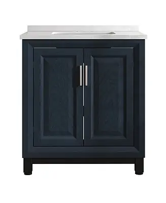 30" Undermount Sink Bathroom Vanity with Glass Shelf Storage Cabinet Buy Direct
