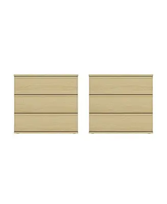 Molly 3-Drawer Wood Nightstand, Set of 2 Big Sale