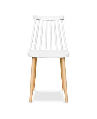 Worldwide Shipping Durable Windsor Back Dining Chair Metal and Plastic Design for Everyday Use