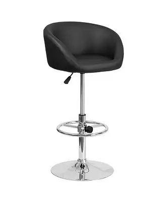 Valencia Bucket Seat Bar And Dining Stool Modern Stool With 360 Swivel, Adjustable Height And Metal Footrest Worldwide Shipping