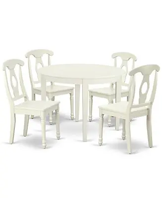 Wholesale 5-Piece Wooden Dining Set with Round Table and 4 Chairs, Elegant Kitchen Dinette Set