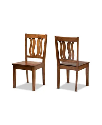 Seasonal Sale Fenton Modern and Contemporary Transitional 2-Piece Finished Wood Dining Chair Set