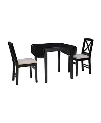Place Order Torino 3Pc Drop Leaf Dining Set Black