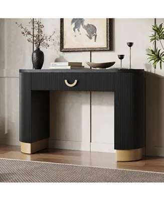 Deal Ribbed Console Table with Drawer