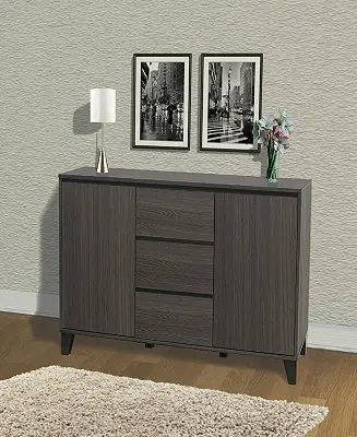 – Wood Buffet Server Cabinet Console Table, Oak Gray Today Only