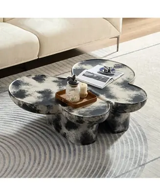 Streamdale Black & Beige Limestone Style Coffee Table Exclusive