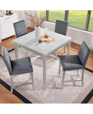 Counter Height Dining Set - Silver Grey Deal