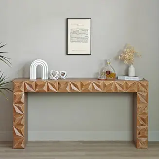 Modern Geometric Wooden Console Table Secure Checkout