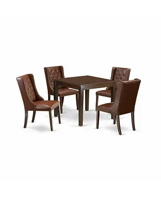 5-Piece Kitchen Table Set with Square Table and 4 Button Tufted Upholstered Chairs Fresh Stock