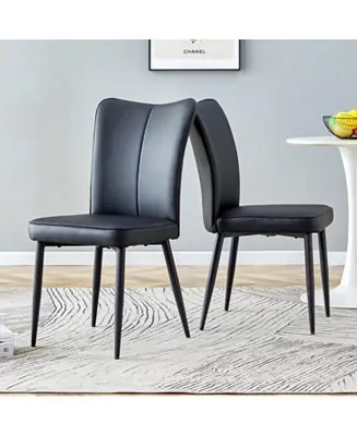 Modern Black PU Chairs - Set of Two Don’t Miss Out