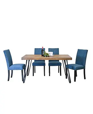 Free Shipping 5-Pc wood Amisos Hairpin Dining Table with 4 Chairs Dining Set