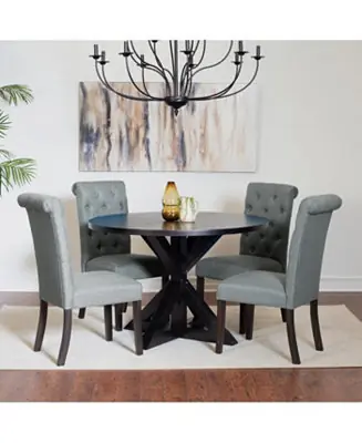5-piece Dining Set, Cross-Buck Dining Table with 4 Stylish Chairs Limited Time