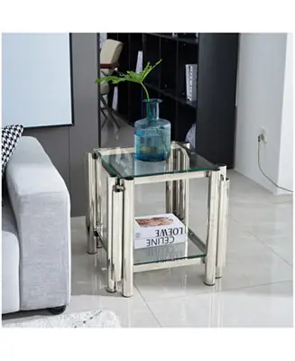 20" Square Glass End Table Today Only