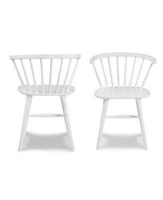 Shop Now Alwynn White and Natural Wood 5-Pc Dining Set, Table with 4 Windsor Chairs