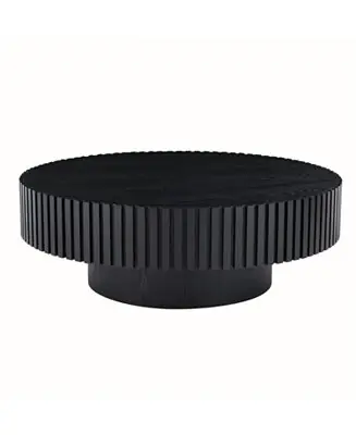Special Discount Black MDF Modern Drum Coffee Table