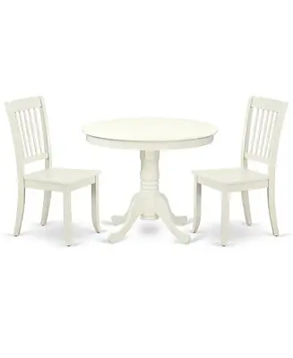3 PC solid wood LinenFinish Dining Room Set Affordable