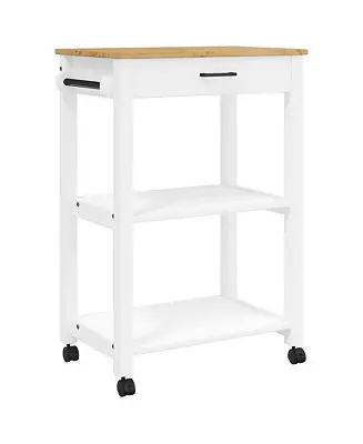 Kitchen Trolley MONZA 23.6"x15.7"x35.4" Solid Wood Pine One Day Deal