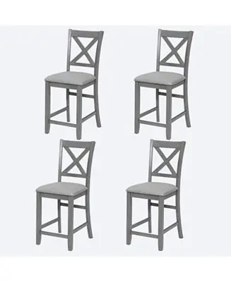 Counter Height Chairs Set of 4, Padded Seat, Gray Don’t Miss Out