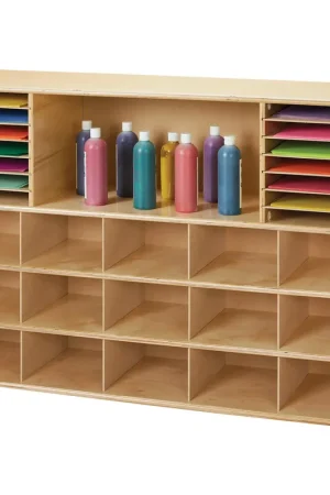 Young Time 7030YT 48" x 15" x 32 1/2" Natural Sectional Cubbie Storage Unit Free Delivery