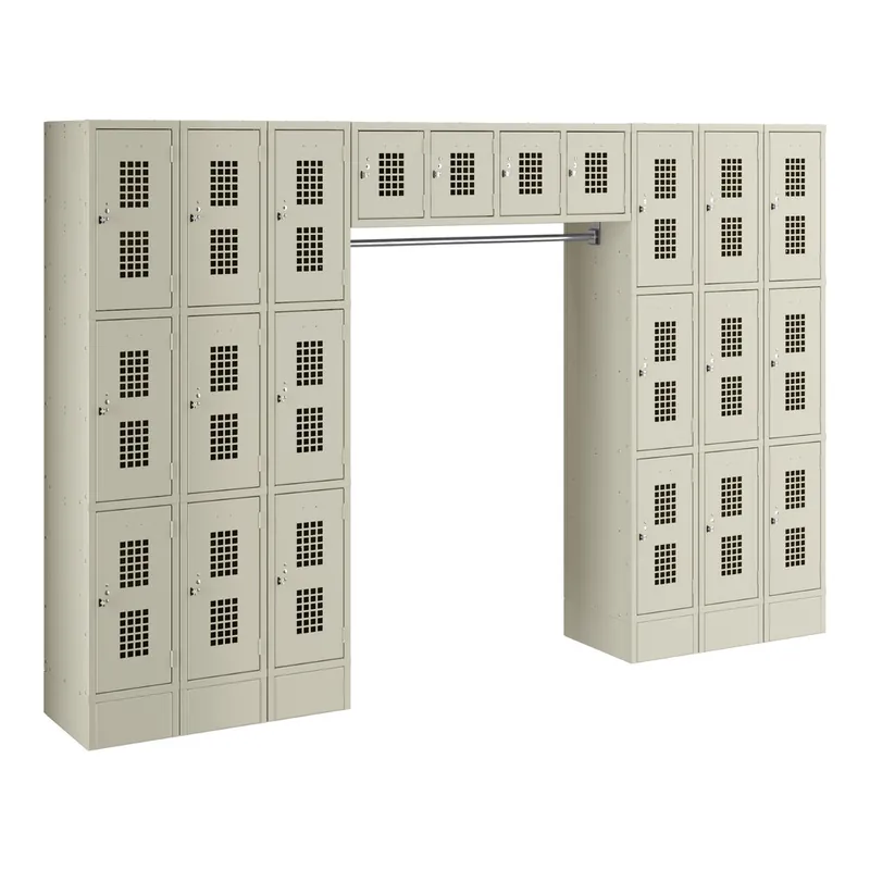 Regency Space Solutions Beige 3 Tier Locker with 22 Compartments and Garment Rack Mega Sale