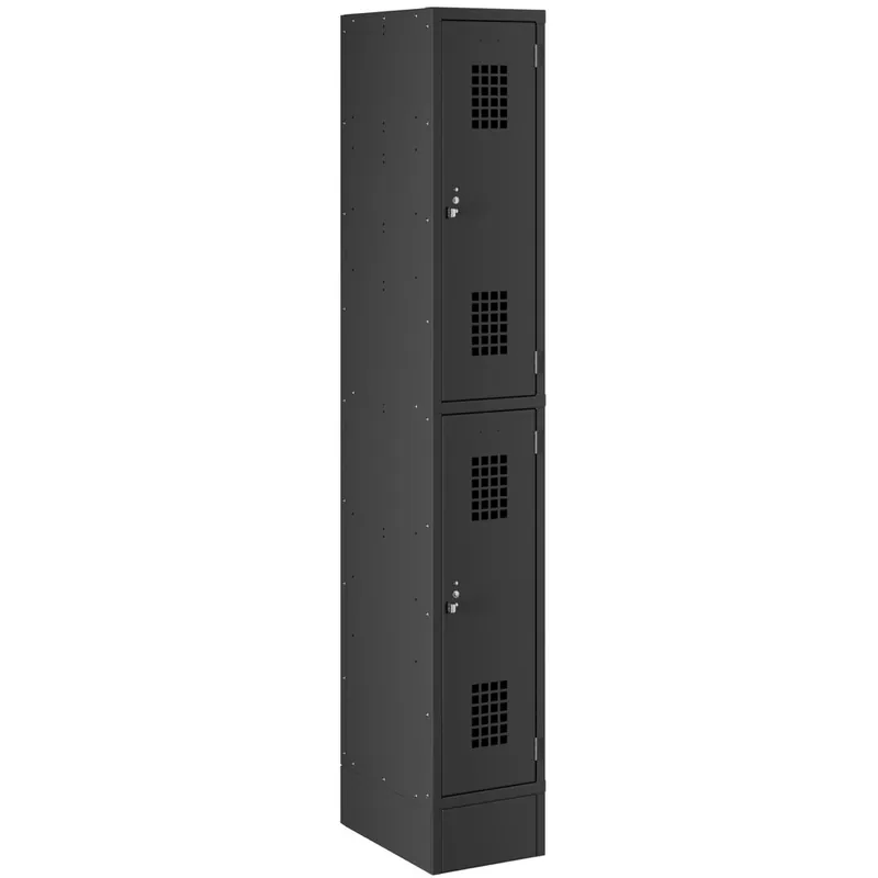 Regency Space Solutions Black 12" x 18" x 78" Single, 2 Tier Locker - Assembled Express Delivery