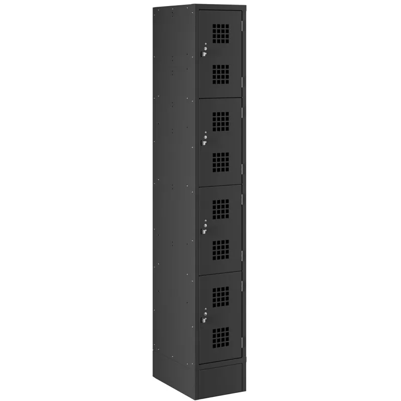 Regency Space Solutions Black 12" x 18" x 78" Single, 4 Tier Locker - Assembled Fresh Stock