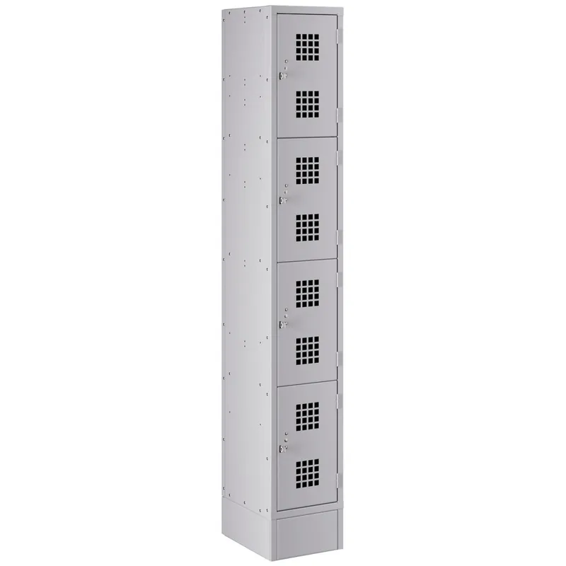 Regency Space Solutions Gray 12" x 15" x 78" Single, 4 Tier Locker - Assembled Free Delivery