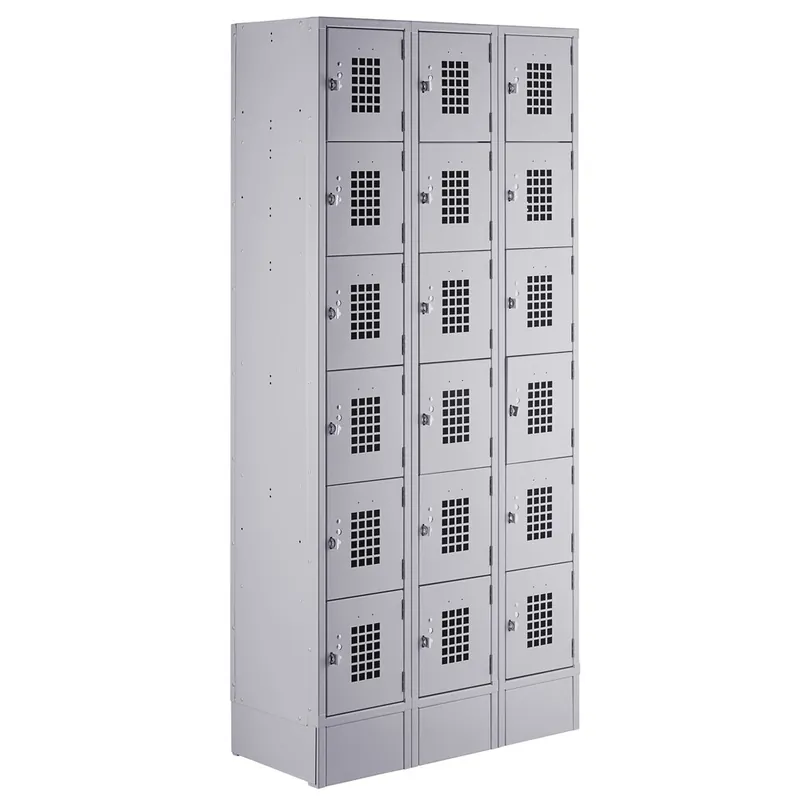 Regency Space Solutions Gray 36" x 15" x 78" 3 Wide, 6 Tier Locker - Unassembled Free Returns