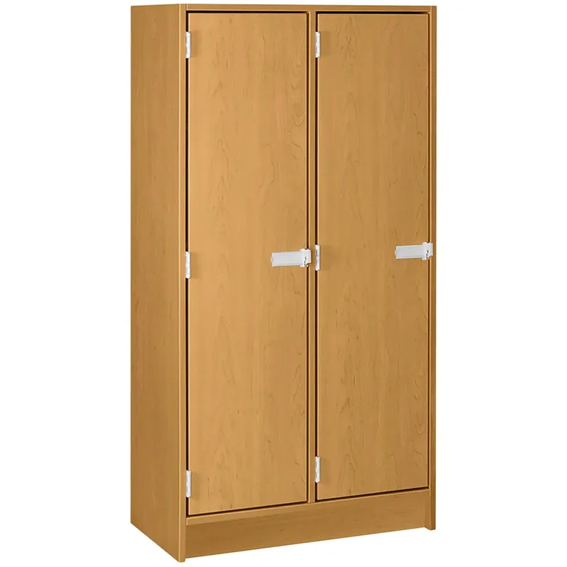 I.D. Systems 30" x 18" x 59" Light Oak Double Storage Locker with Doors 79003 B30 024 Modern
