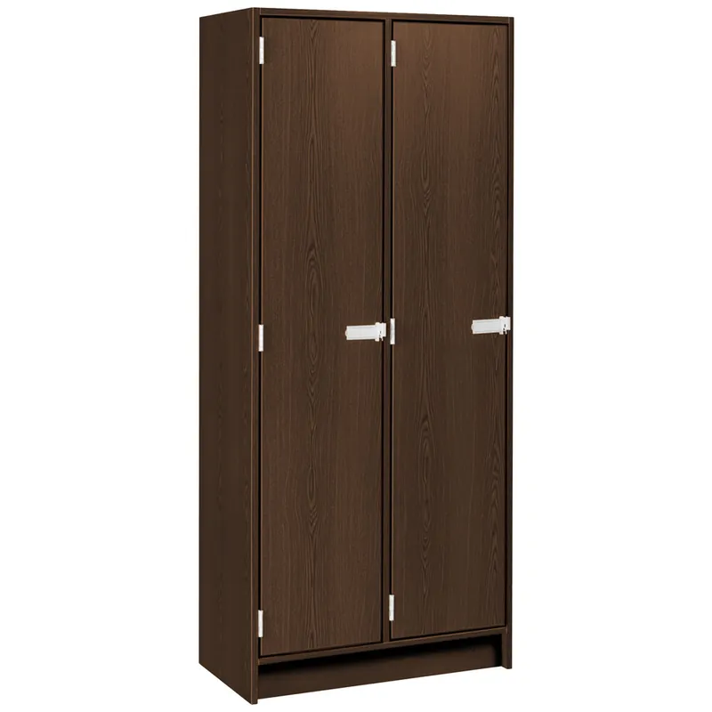 New Arrival I.D. Systems 30" x 18" x 72" Dark Walnut Double Door Storage Locker with Two Shelves 79015 B30 022