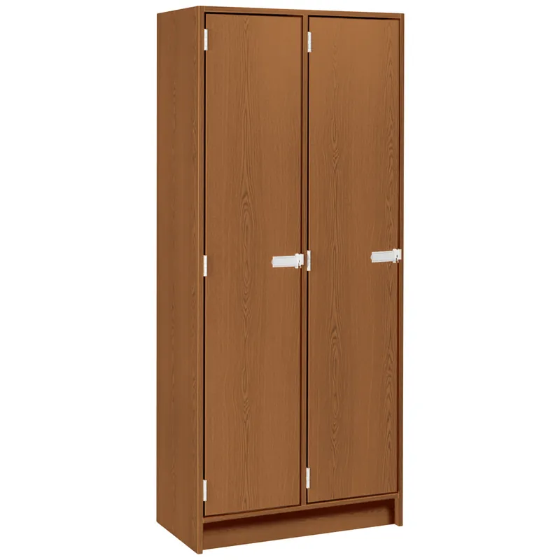 Today Only I.D. Systems 30" x 18" x 72" Medium Cherry Double Door Storage Locker with Two Shelves 79015 B30 003
