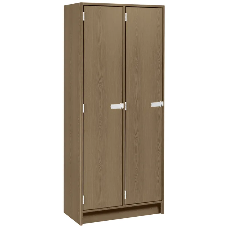 Clearance I.D. Systems 30" x 18" x 72" Roman Walnut Double Door Storage Locker with Two Shelves 79015 B30 021