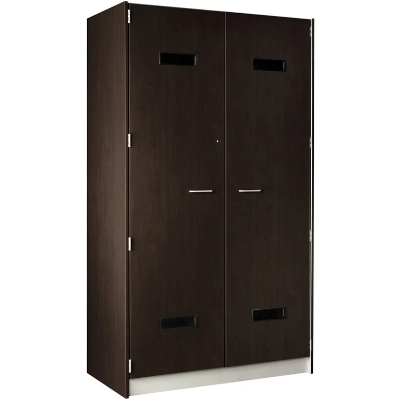 Worldwide Shipping I.D. Systems 35" x 24" x 84" Midnight Maple 2 Door Accessory Storage Locker 89221 358424 D023