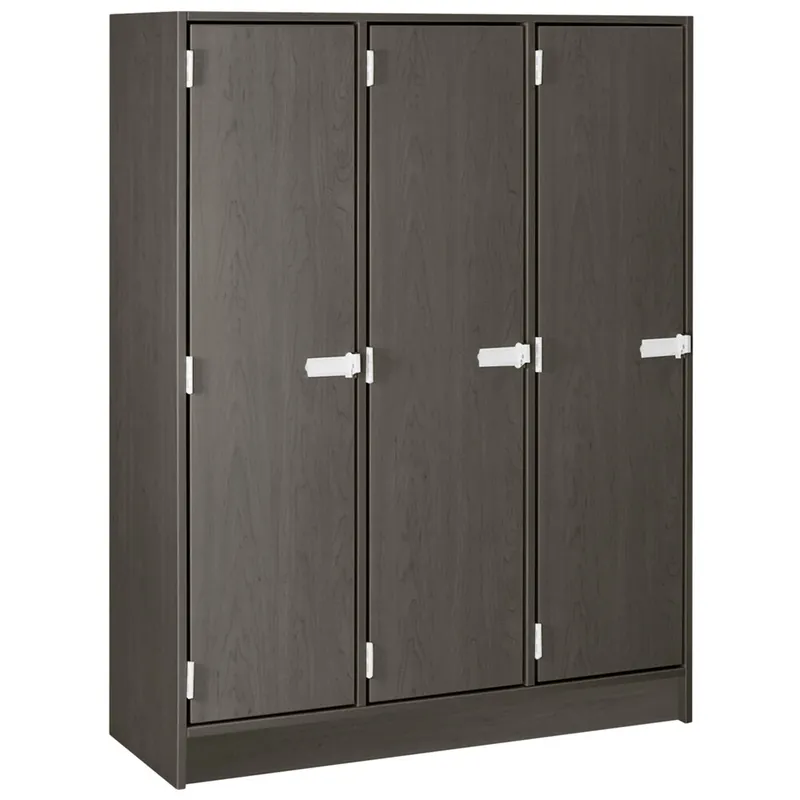 Markdown I.D. Systems 45" x 18" x 59" Dark Elm Triple Storage Locker with Doors 79005 B45 020