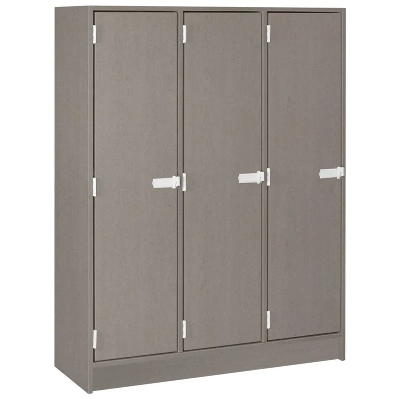 I.D. Systems 45" x 18" x 59" Gray Nebula Triple Storage Locker with Doors 79005 B45 059 Factory Price