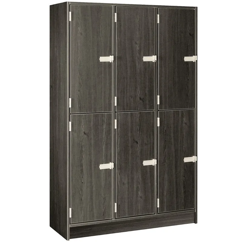 I.D. Systems 45" x 18" x 72" Dark Elm Triple Door Storage Locker with Middle Shelf 79023 B45 020 Special Offer
