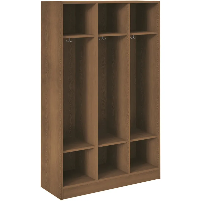 I.D. Systems 45" x 18" x 72" Dark Walnut Triple Storage Locker with Two Shelves 79016 Z45 022 Certified
