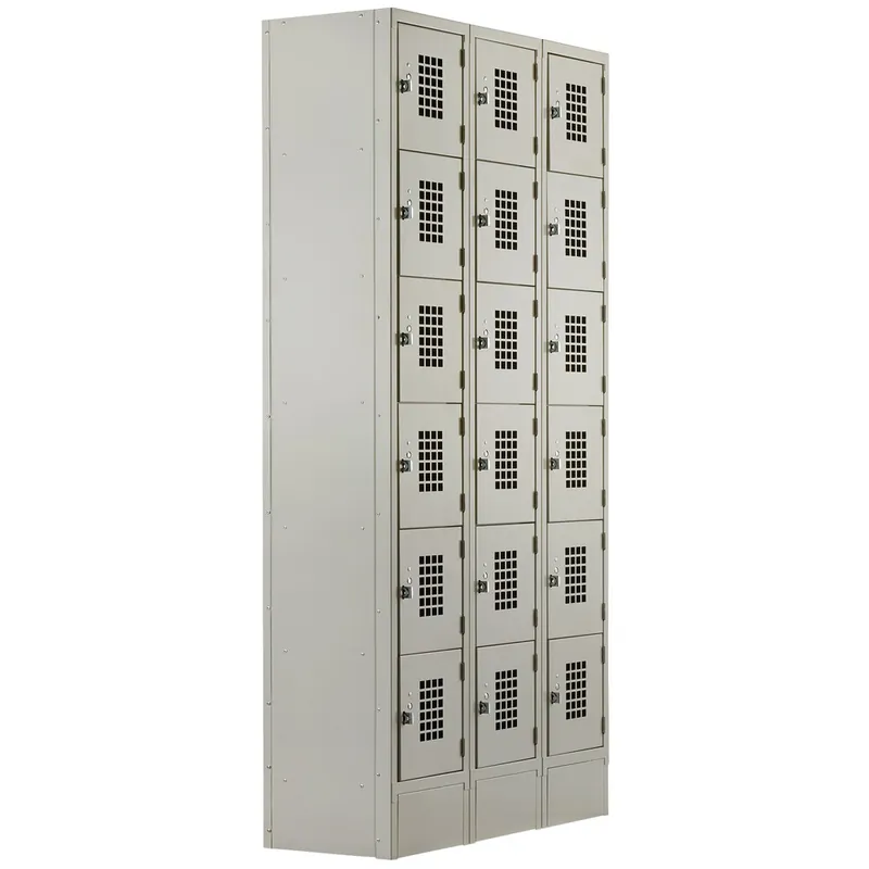 Winholt WL-618/18 Triple Column Eighteen Door Locker with Perforated Doors - 36" x 18" Super Sale