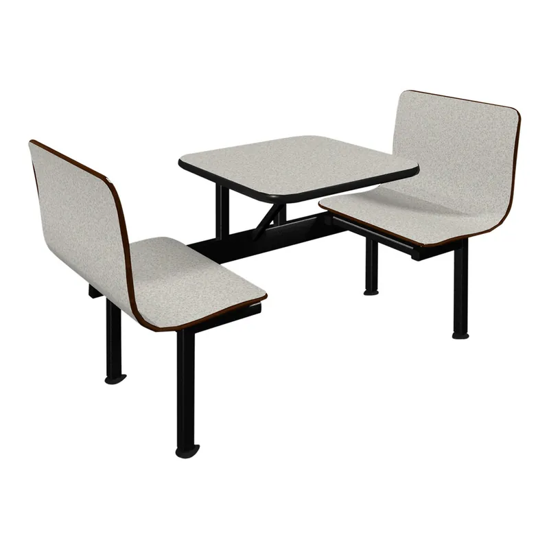 Plymold Contour 24" x 23" White Table Top with 2 White Benches Final Sale