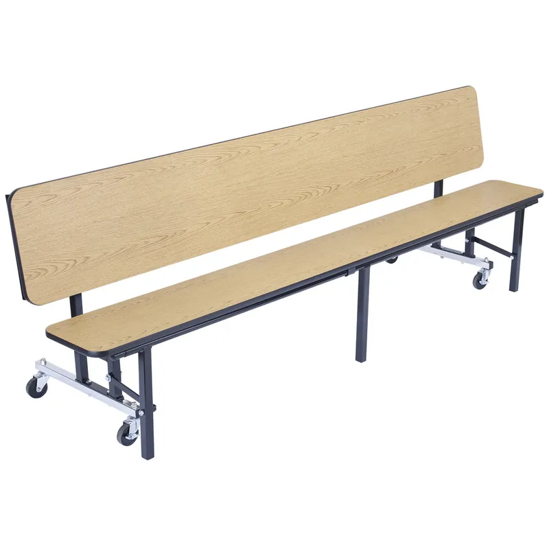 Exclusive National Public Seating CBG84 7 Foot Mobile Convertible Cafeteria Bench Unit with Particleboard Core and Ganging Devices