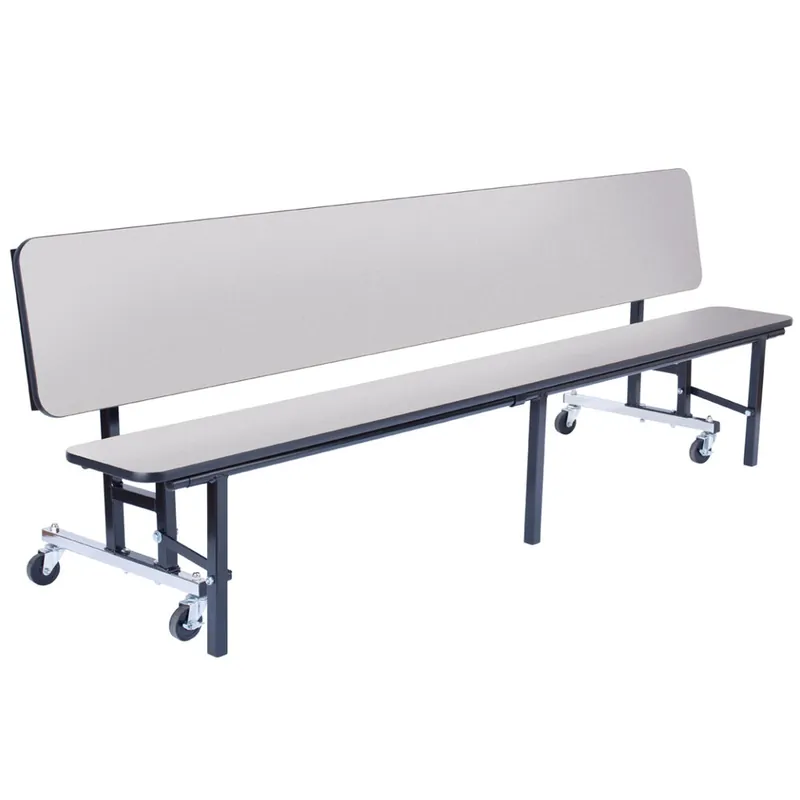 Holiday Sale National Public Seating CBG84-PWTMPC 7' Mobile Convertible Bench Unit with T-Molding Edge