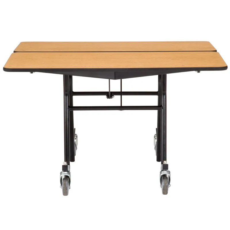 No Minimum Order National Public Seating MT48Q-PBTMPC 48" Square Mobile Particleboard Cafeteria Table with Powder Coated Frame and T-Molding Edge