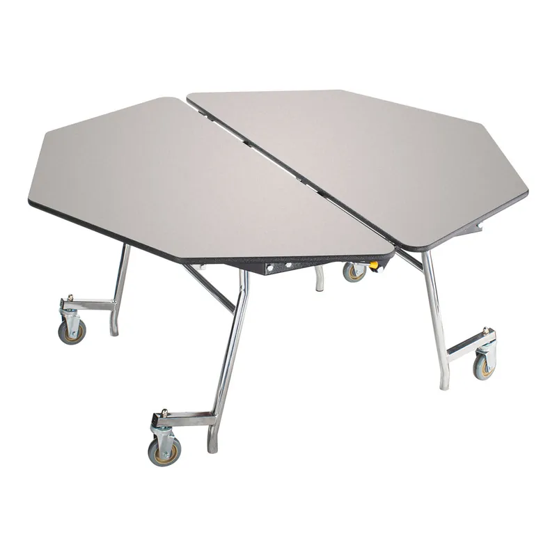 National Public Seating MT60O-MDPECR 60" Octagonal Mobile MDF Cafeteria Table with Chrome Frame and ProtectEdge No Minimum Order