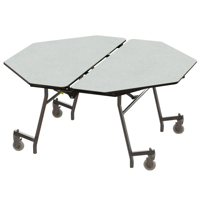 National Public Seating MT60O-PWTMCR 60" Octagonal Mobile Plywood Cafeteria Table with Chrome Frame and T-Molding Edge Sale