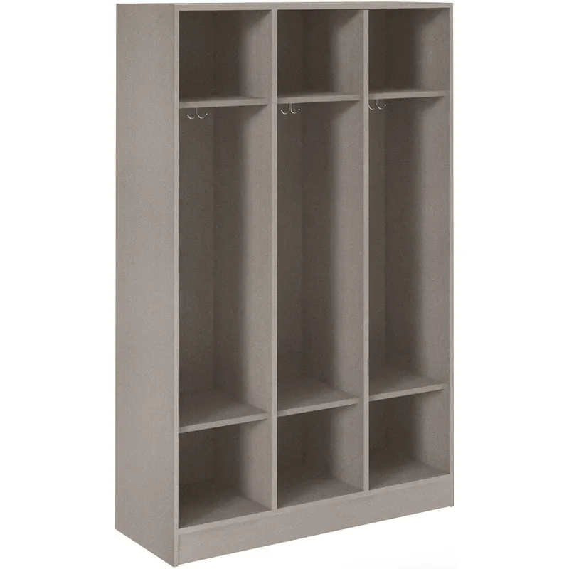Reduced Price I.D. Systems 45" x 18" x 72" Gray Nebula Triple Storage Locker with Two Shelves 79016 Z45 059