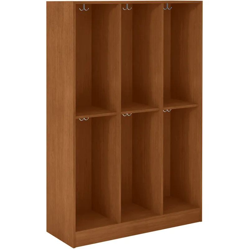 Factory Price I.D. Systems 45" x 18" x 72" Medium Cherry Triple Storage Locker with Middle Shelf 79022 Z45 003