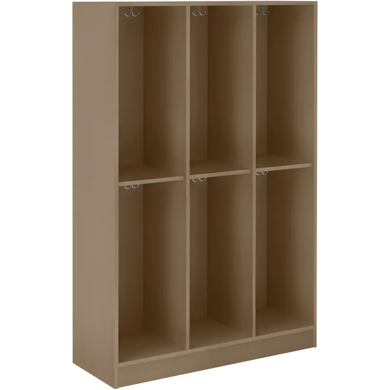 Mega Sale I.D. Systems 45" x 18" x 72" Pepperdust Triple Storage Locker with Middle Shelf 79022 Z45 027