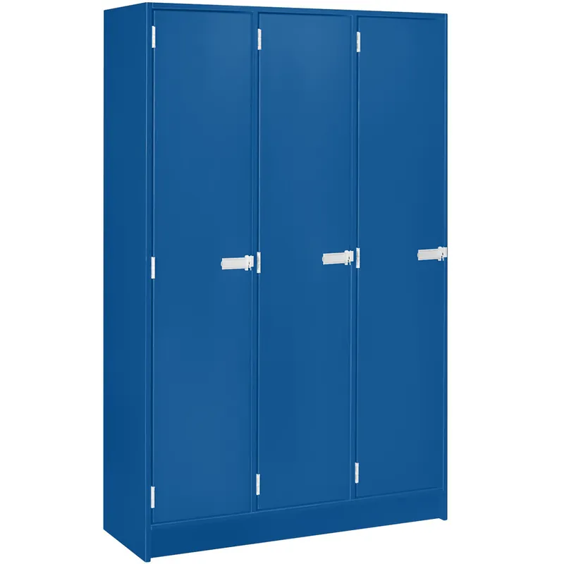 I.D. Systems 45" x 18" x 72" Royal Blue Triple Door Storage Locker with Two Shelves 79017 B45 045 Best Choice