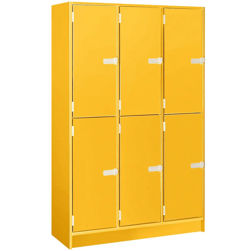 I.D. Systems 45" x 18" x 72" Sun Yellow Triple Door Storage Locker with Middle Shelf 79023 B45 042 Authentic